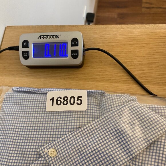 Ralph Lauren Shirt Mens 17 Blue Check Classic Fit Button Down Collar Long Sleeve - Picture 9 of 9